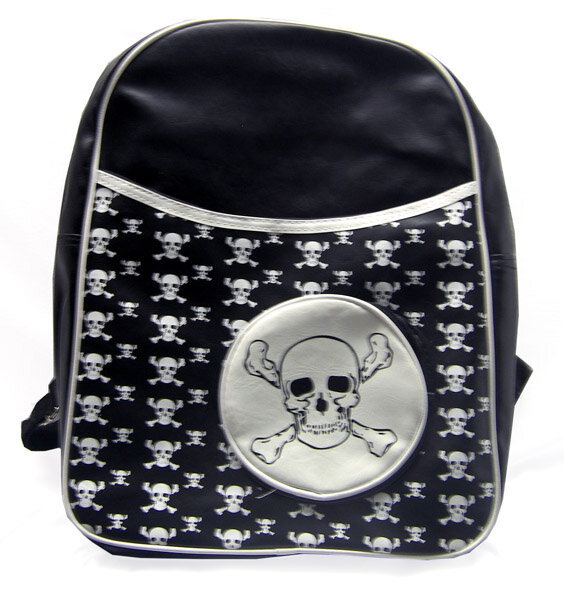 MOCHILA CALAVERAS CON BOLSILLO REDONDO